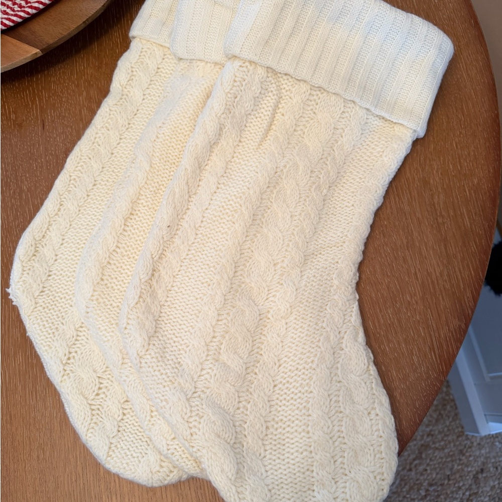 Elegant Cable Knit Holiday Stockings